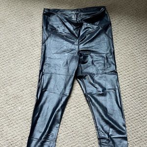 Deep navy Leather (and shine) Carbon38 leggings